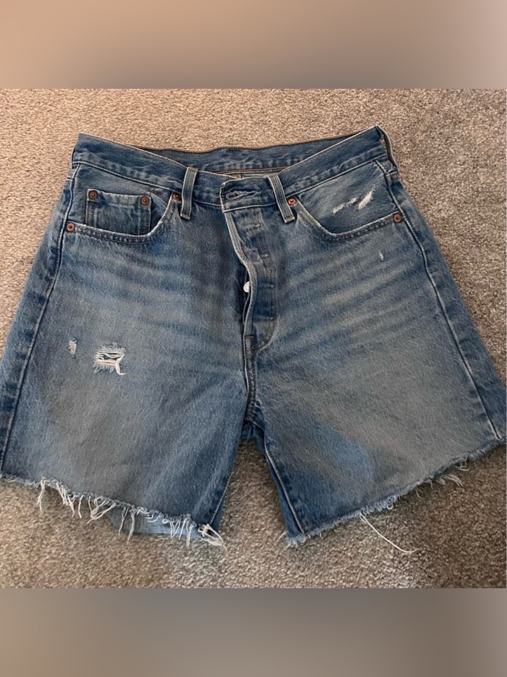 Levi's Distressed Blue Women's Denim Shorts